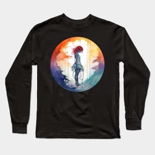 Aerial Hoop Circus Dancer Watercolor Long Sleeve T-Shirt